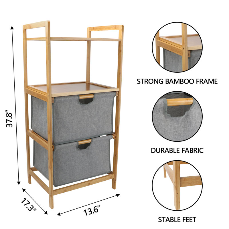 Ebern Designs Solid Wood Freestanding Bathroom Shelves & Reviews Wayfair